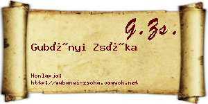 Gubányi Zsóka névjegykártya